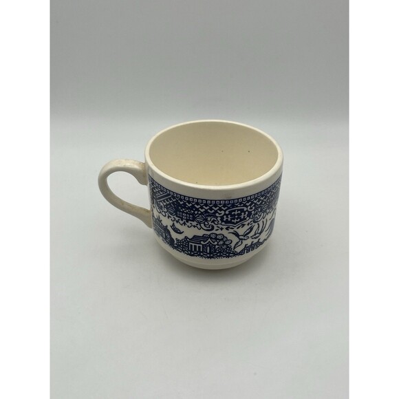 Vintage Blue Willow Ware China USA McCoy-Coffee Cups Stacking Cups Set of 5 - Picture 5 of 8